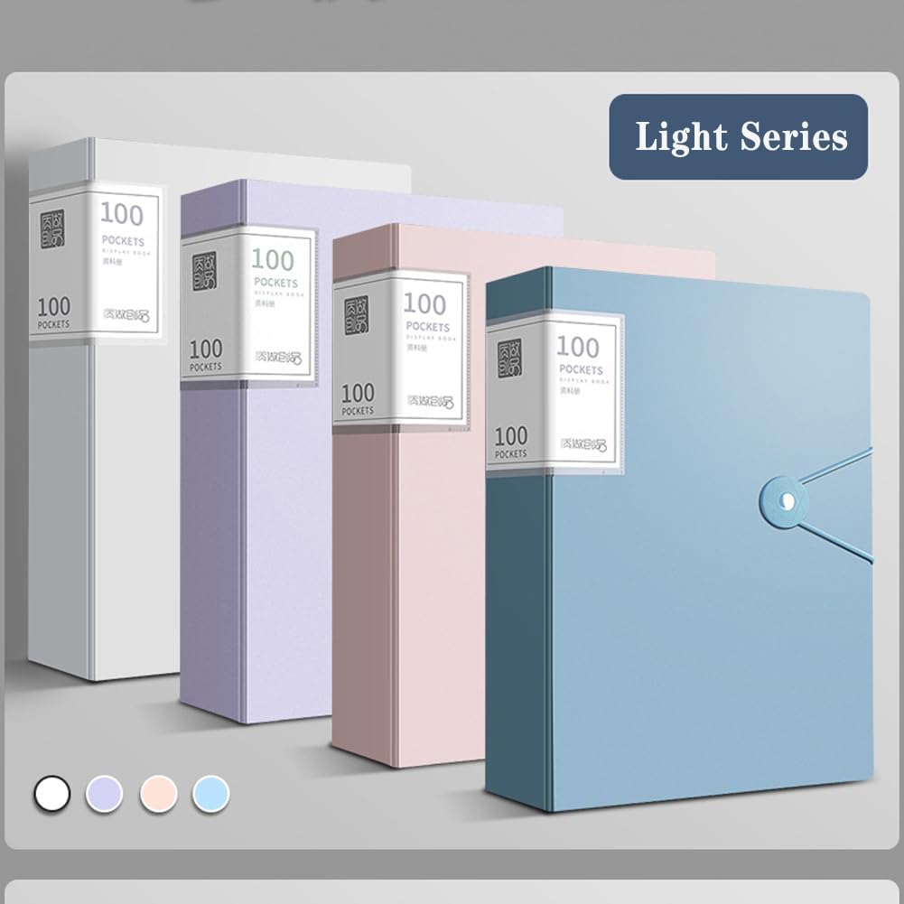 File Folder - 100 Pockets, Durable A4 Letter Size Organizer, Water-Resistant Plastic Dividers, Home/Office/School Document Holder (Dark Green)