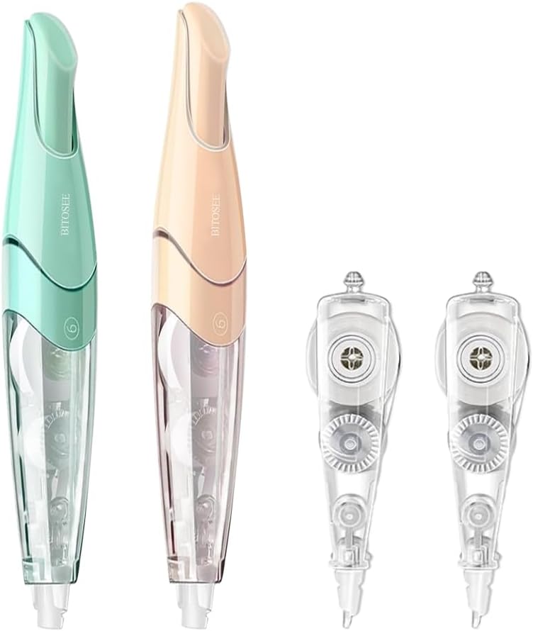 White Correction Tape, Retractable Refillable Correction Tape, With Smooth Pull Out Tape Applicator, Aesthetic Cute Correction Pen for Office Supplies