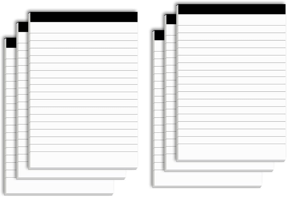 Notepads for Daily Planning and Organization of Work – 4 x 6-inches Ruled Pages – Thick Bright White Paper – 30 Pages – Note Pads Lined Papers – Pack of 6