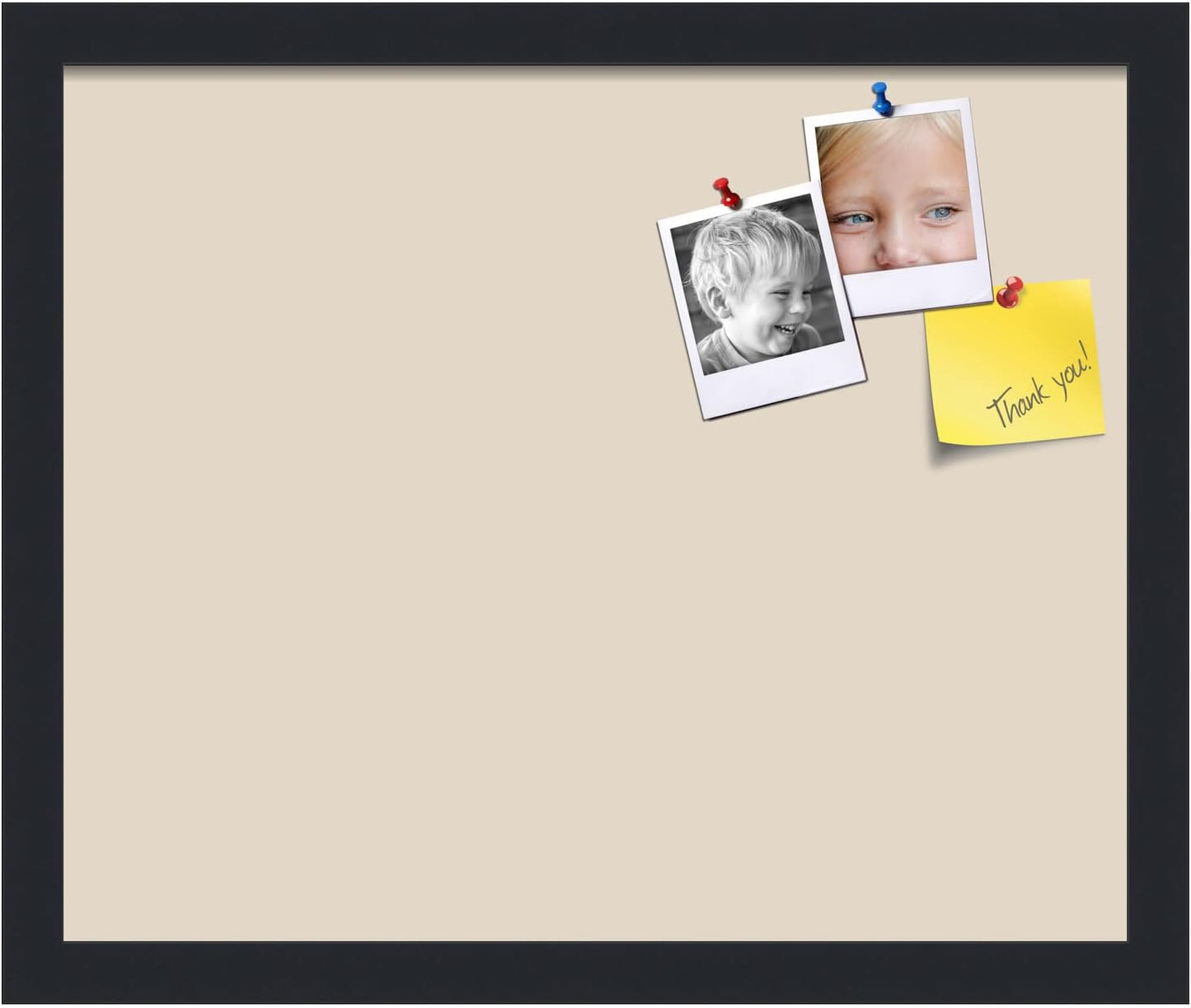 PinPix 17x14 Inch Cork Bulletin Board. This Decorative Framed Pin Board Comes with Desert Pastel Design and a Satin Black Frame. Ideal for Home Office Decor or Message Board (PinPix-1815)