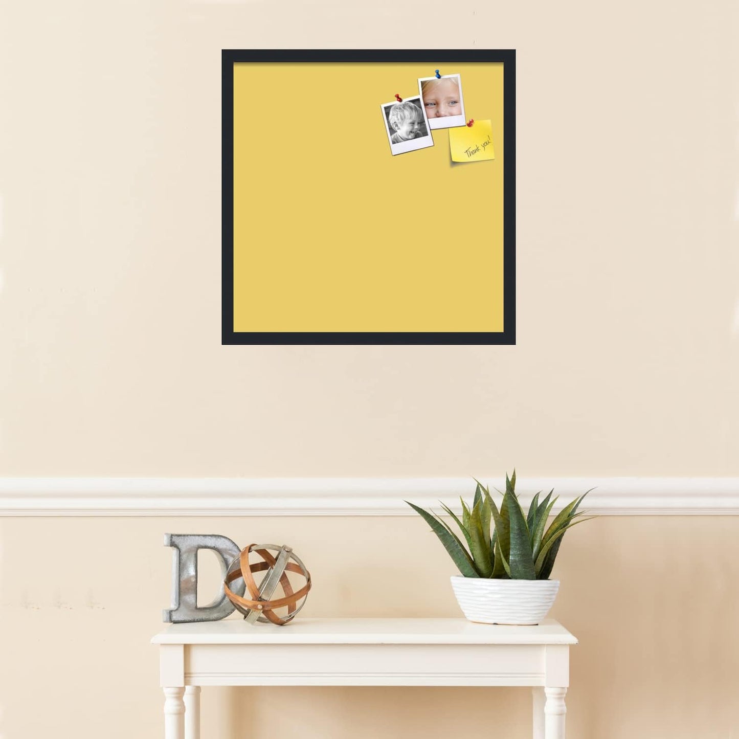 PinPix 22x22 Inch Cork Bulletin Board. This Decorative Framed Pin Board Comes with Honey Pastel Design and a Satin Black Frame. Ideal for Home Office Decor or Message Board (PinPix-1810)