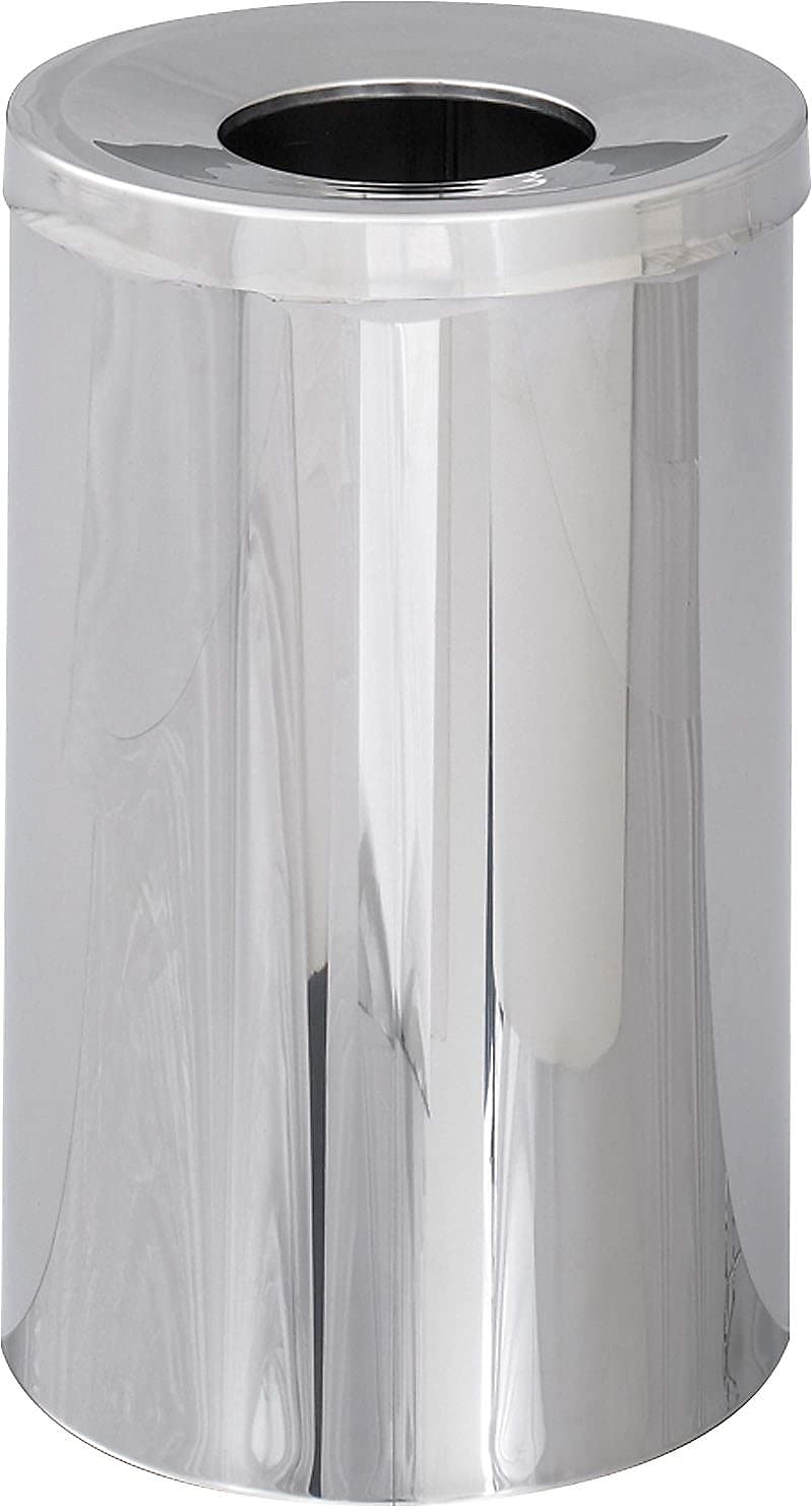 Safco 9695 Reflections Open Top Waste Receptacle, Chrome
