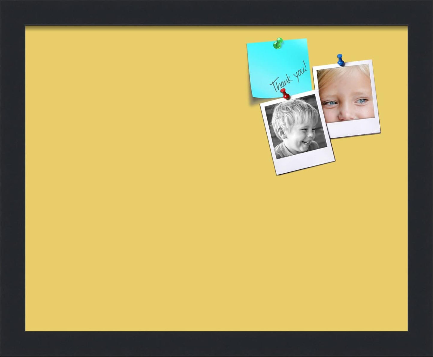 PinPix 15x12 Inch Cork Bulletin Board. This Decorative Framed Pin Board Comes with Honey Pastel Design and a Satin Black Frame. Ideal for Home Office Decor or Message Board (PinPix-1810)