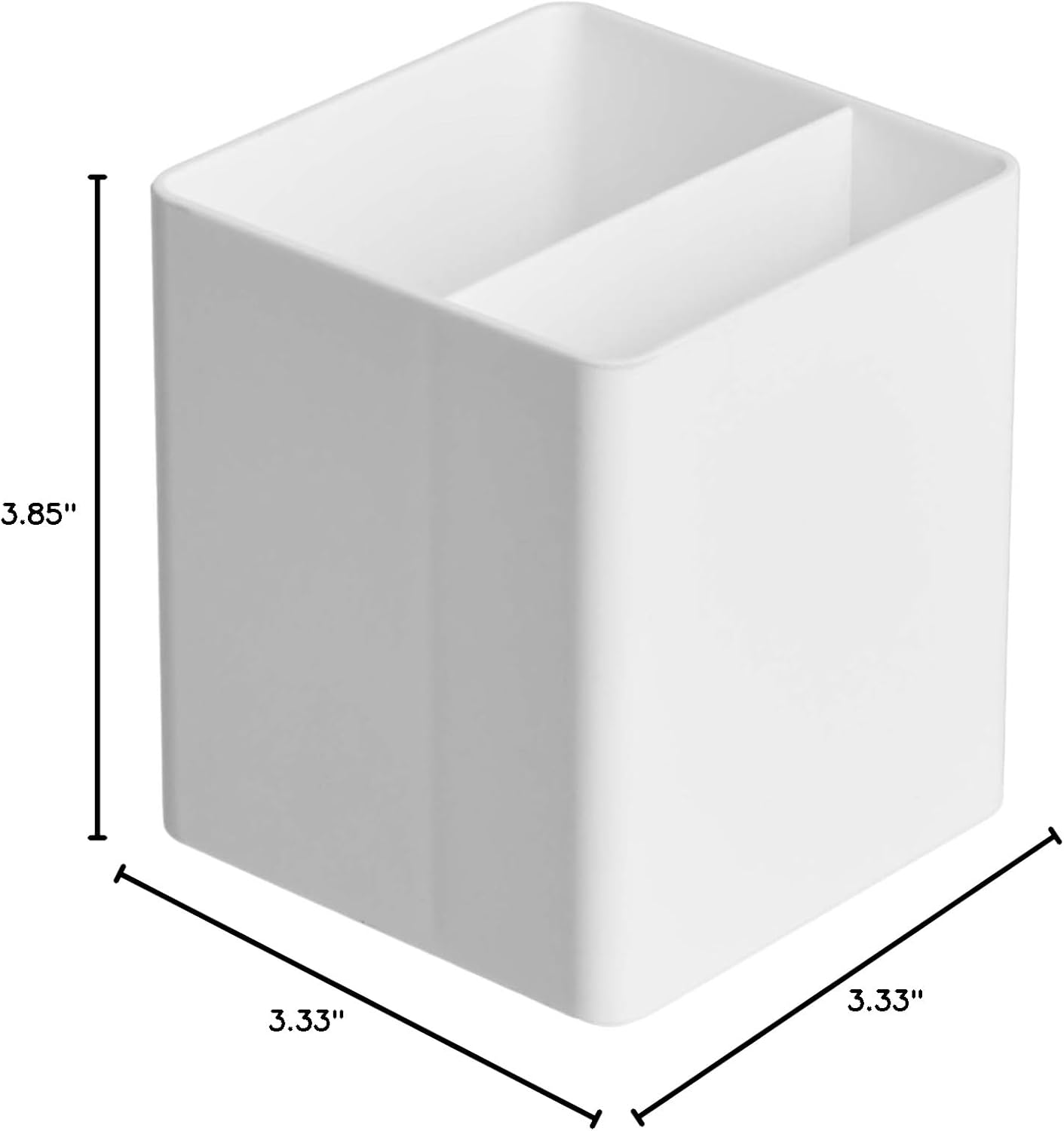 Amazon Basics Plastic Desk Organizer - Pen Cup Holds Pens/Pencils, White