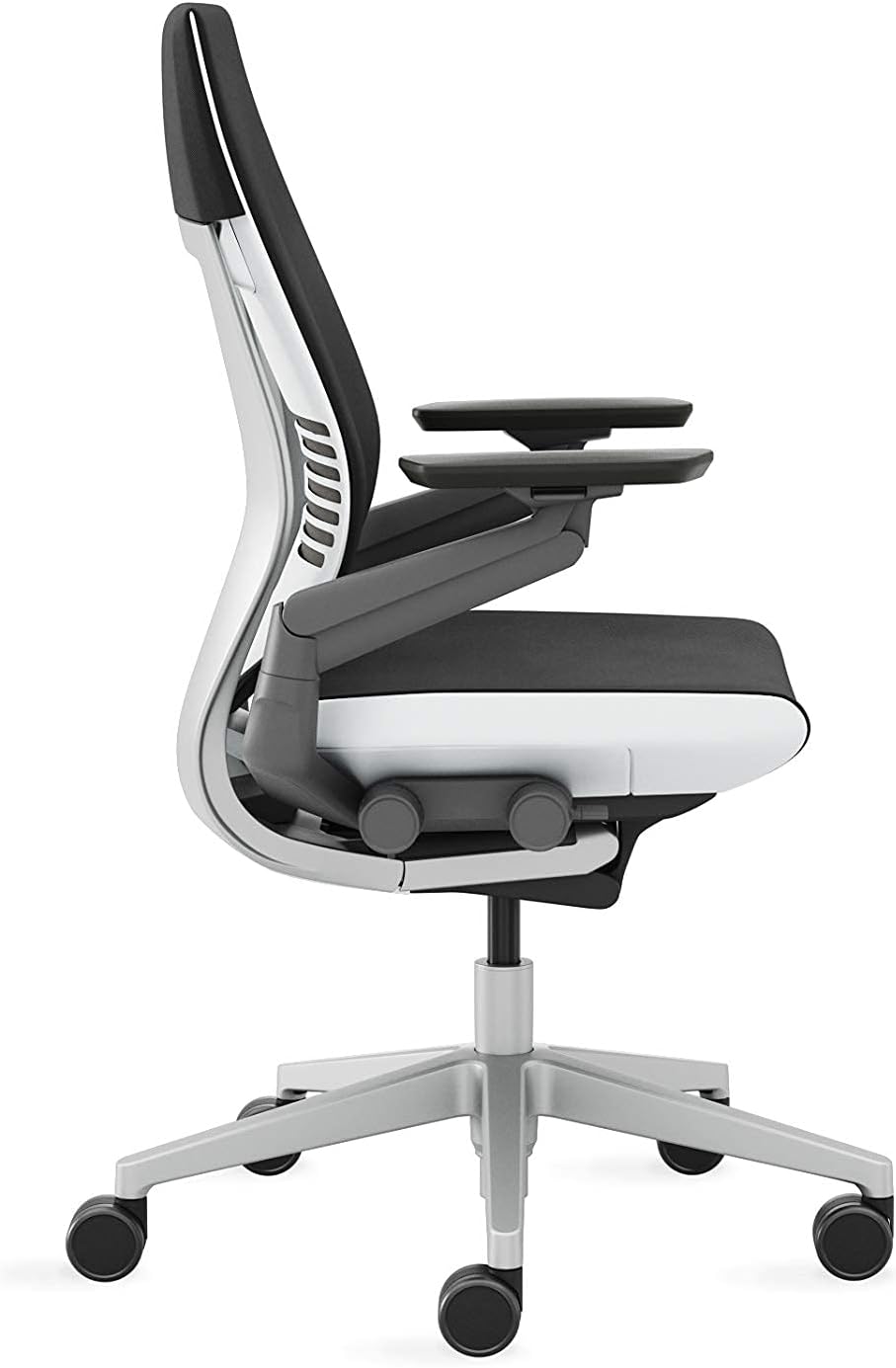 Steelcase Gesture Office Chair - Ergonomic Work Chair with Wheels for Carpet - Comfortable - Intuitive-to-Adjust for Desk - 360-Degree Arms - Licorice Fabric