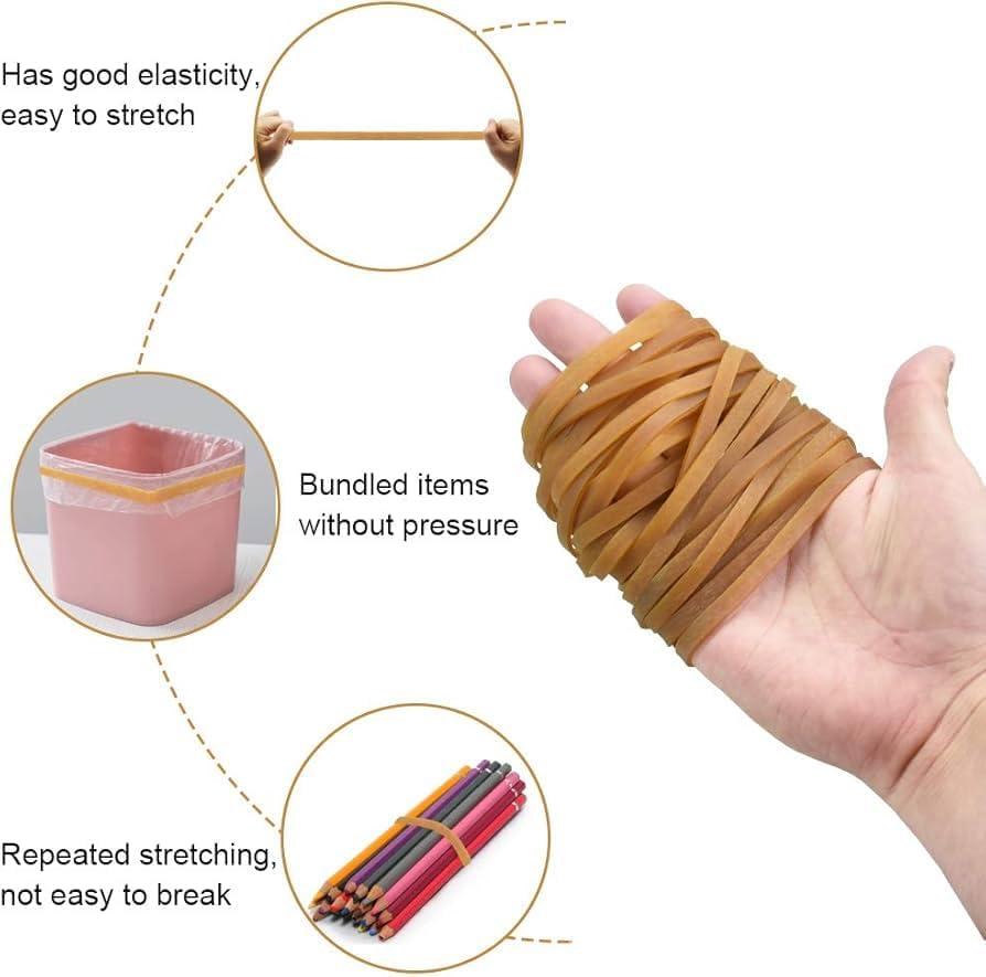 Rubber Band Depot, Size #18, Everyday Rubber Bands - Rubber Band Measurements: 3" x 1/16'' - Approximately 450 Rubber Bands Per Bag - 1/4 Pound Bag