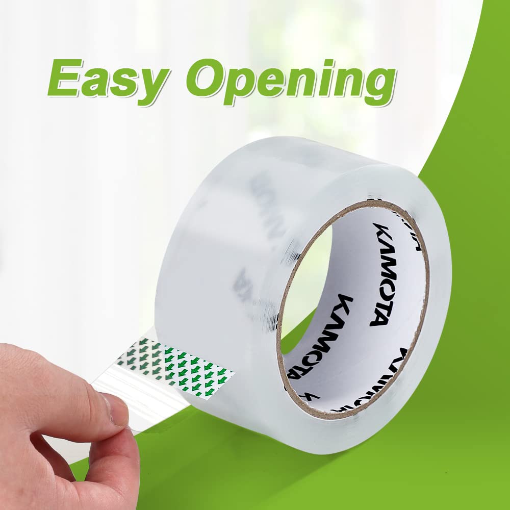 KAMOTA Packing Tape, 36 Rolls Heavy Duty Clear Packaging Tape for Shipping Packaging Moving Sealing, 1.88 inches Wide, 65 Yards Per Roll, Total 2340 Yards with 4 Dispensers