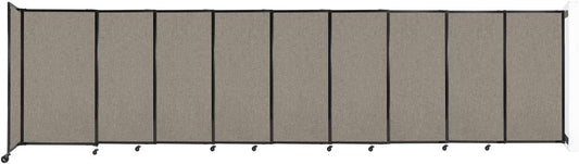 Wall-Mounted Sliding StraightWall Room Divider | Adjustable Widths | Locking Wheels | Room Separator | Up to 19'9" Wide x 5' Tall Warm Pebble Fabric Panels