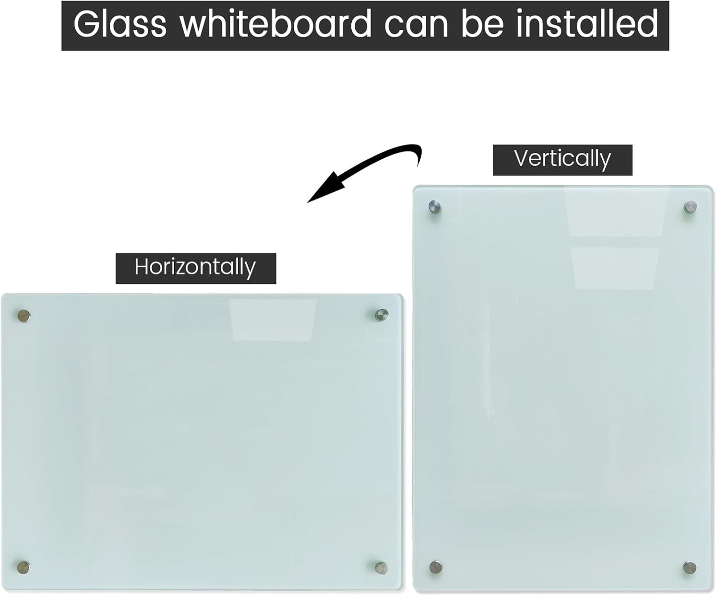 Magnetic Glass White Board 72"X36" Premium Tempered Dry Erase Boards Wall Mounted Frameless Whiteboard Message Writing Boards (White)