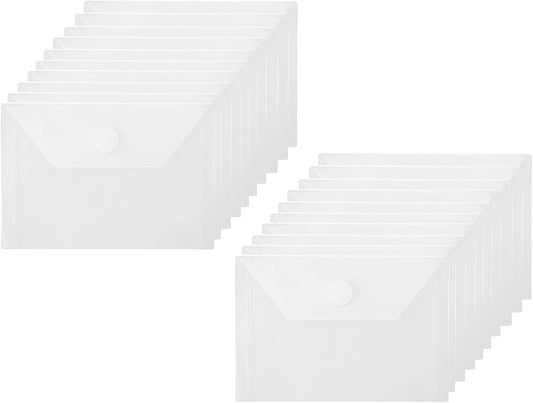 3x5 Plastic Envelopes Hook Loop Closure Coupon Receipt Storage Holder 20 Pack