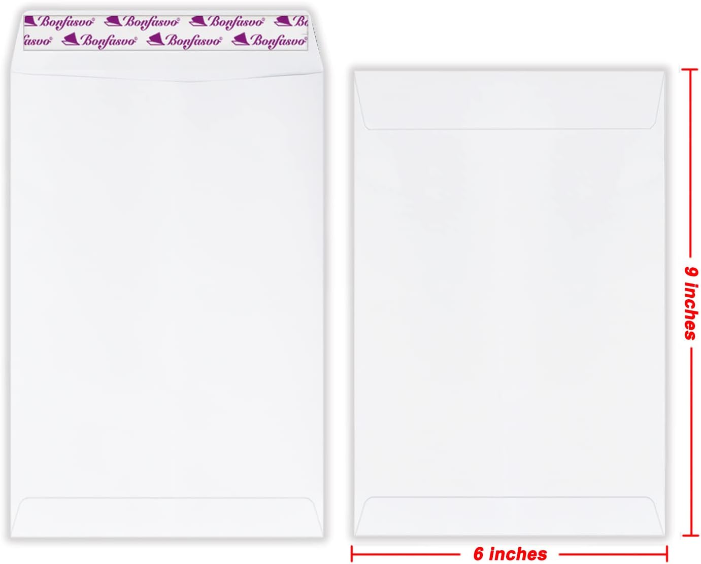 300 Pack 6x9 White Catalog Envelopes Peel & Seal Security Mailing Envelopes 120GSM Kraft Paper self Seal Envelopes for Invitations Papers Photos Documents Pictures Papers Files