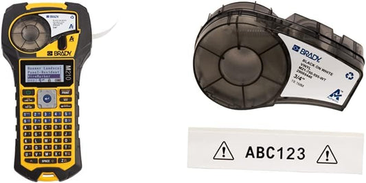 Brady M210 Portable Label Printer Bundle with B595 All-Weather Vinyl Label Roll | Create Labels for Indoor & Outdoor Use