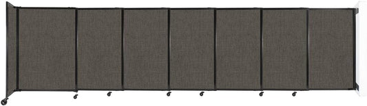 Wall-Mounted Sliding StraightWall Room Divider | Adjustable Widths | Locking Wheels | Room Separator | Up to 15'6" Wide x 4' Tall Mocha Fabric Panels