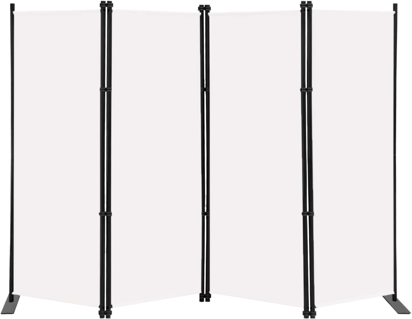 MAYOLIAH 4 Panel Room Divider Screen 6Ft Tall Foldable Privacy Dividers Indoor Wall Partition Room Separator White