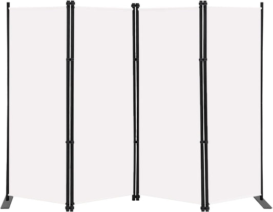 MAYOLIAH 4 Panel Room Divider Screen 6Ft Tall Foldable Privacy Dividers Indoor Wall Partition Room Separator White