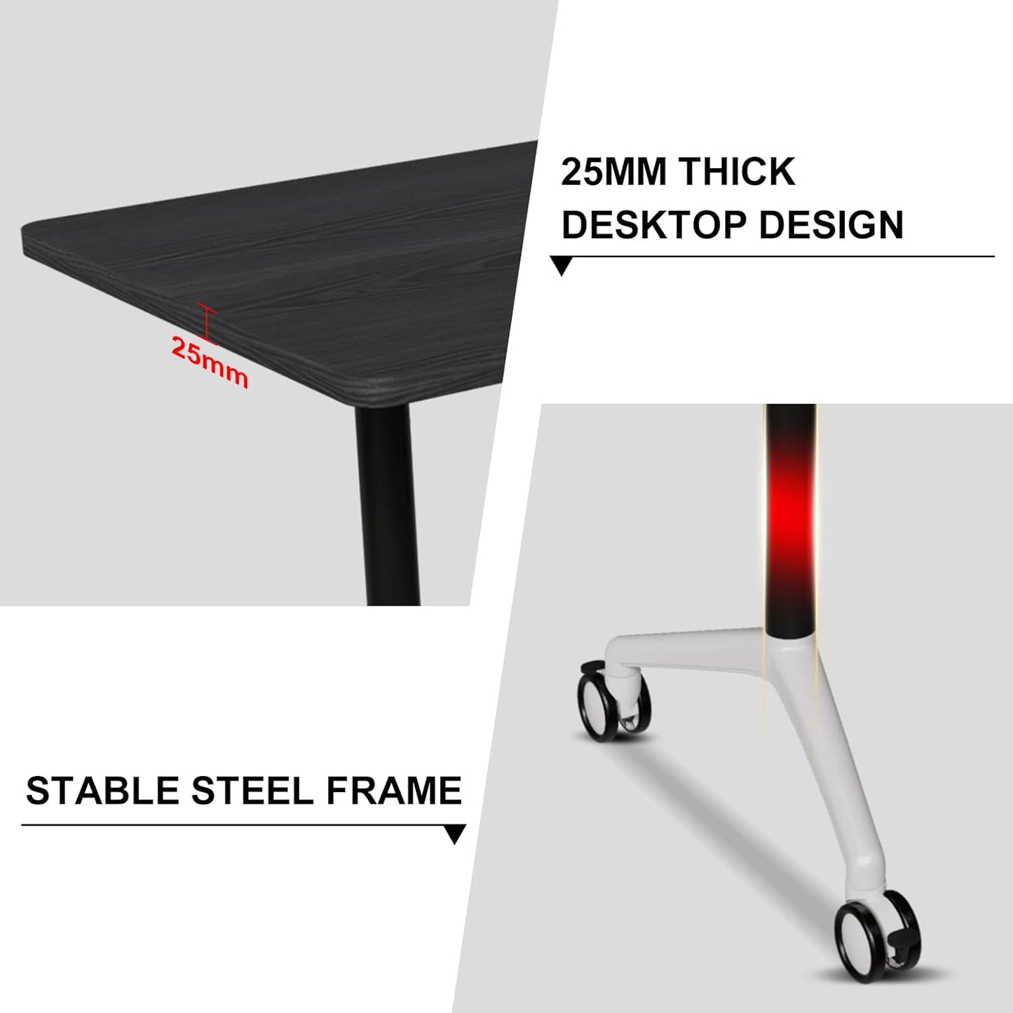 Conference Room Table with Flip-Top Design for Dynamic Meetings, Business Table Computer Desk with Heavy-Duty Frame,Foldable Seminar Meeting Tables for Home Office (4, F, 70.8IN)