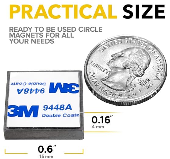 X-bet MAGNET Strong Magnets for Crafts with Adhesive Backing 0.6 inch 20pcs