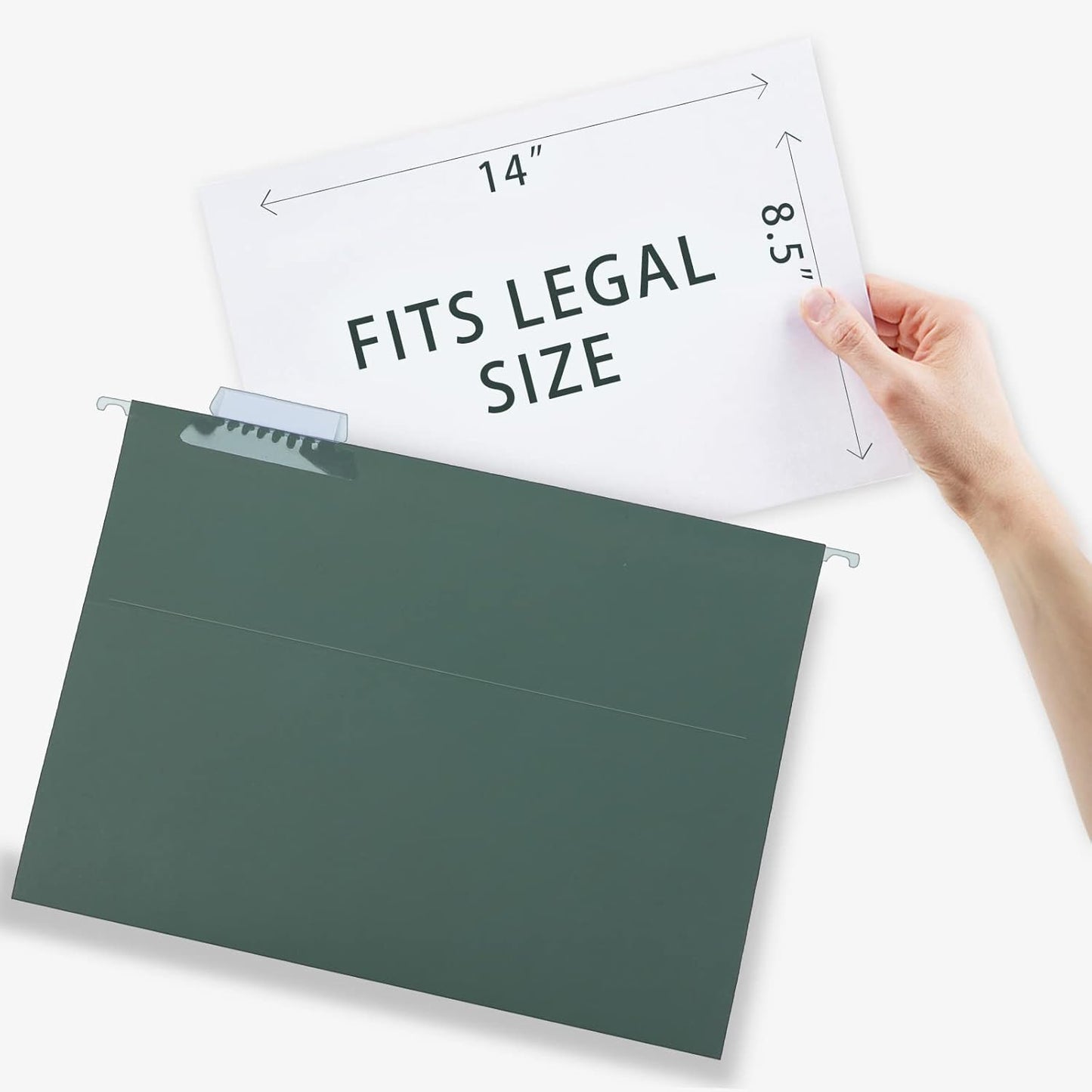 HERKKA Extra Capacity Hanging File Folders, 30 Pack Reinforced Legal Size Hanging Folders with Heavy Duty 2 Inch Expansion, Designed for Bulky Files, Medical Charts, Green