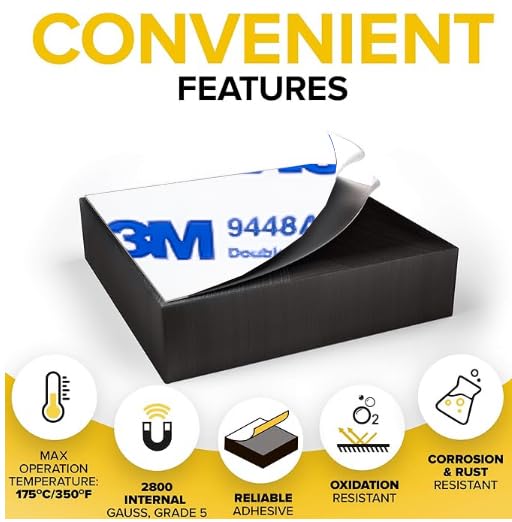 X-bet MAGNET Strong Magnets with Adhesive Backing - Square Heavy Duty Sticky Magnets for Crafts, Fridge (90, 0.6"x0.16")