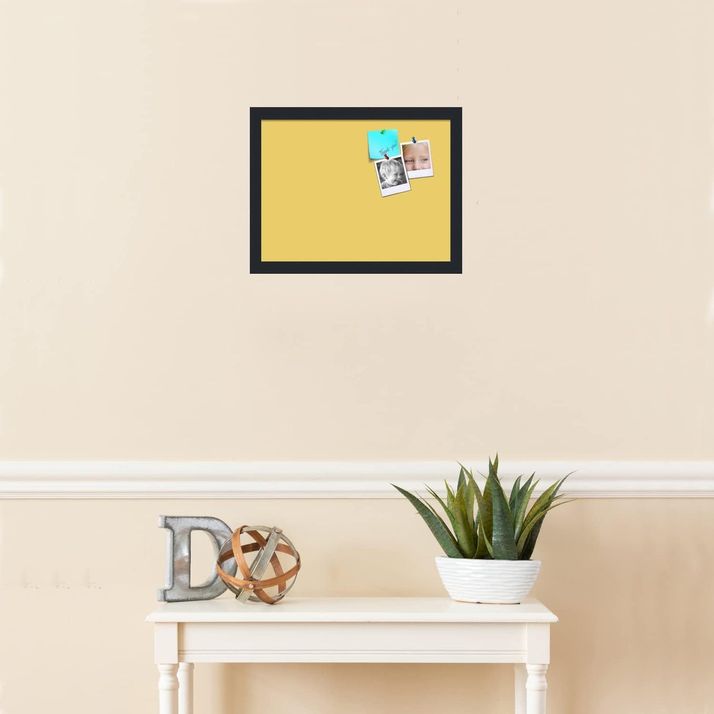 PinPix 16x12 Inch Cork Bulletin Board. This Decorative Framed Pin Board Comes with Honey Pastel Design and a Satin Black Frame. Ideal for Home Office Decor or Message Board (PinPix-1810)