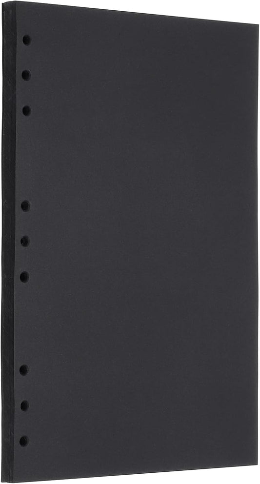 PATIKIL B5 Refill Paper, Unlined Blank Kraft Paper Refillable 9 Hole Filler Inserts Loose Leaf Paper for 9 Ring Binder, 80 Sheets/160 Pages, Black