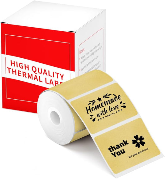 Square Thermal Label Compatible with M100/M110/M120/M260/M220/M150, 1.57'' x 1.18'' (40 x 30 mm), Sticker Thermal Labels for Logo/Thank You Label/Small Business/,230Pcs/Roll
