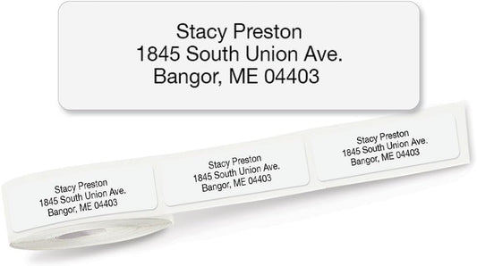Colorful Images Solid Gloss White Rolled Return Address Mailing Labels with Dispenser, Customize with Name & Shipping Address, 500 Self Adhesive, Easy Peel Sticker Label Roll, 3/4" x 2 1/2"