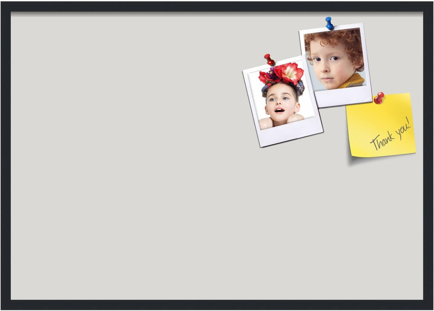 PinPix 40x28 Inch Cork Bulletin Board. This Decorative Framed Pin Board Comes with Light Stone Design and a Satin Black Frame. Ideal for Home Office Decor or Message Board (PinPix-1809)