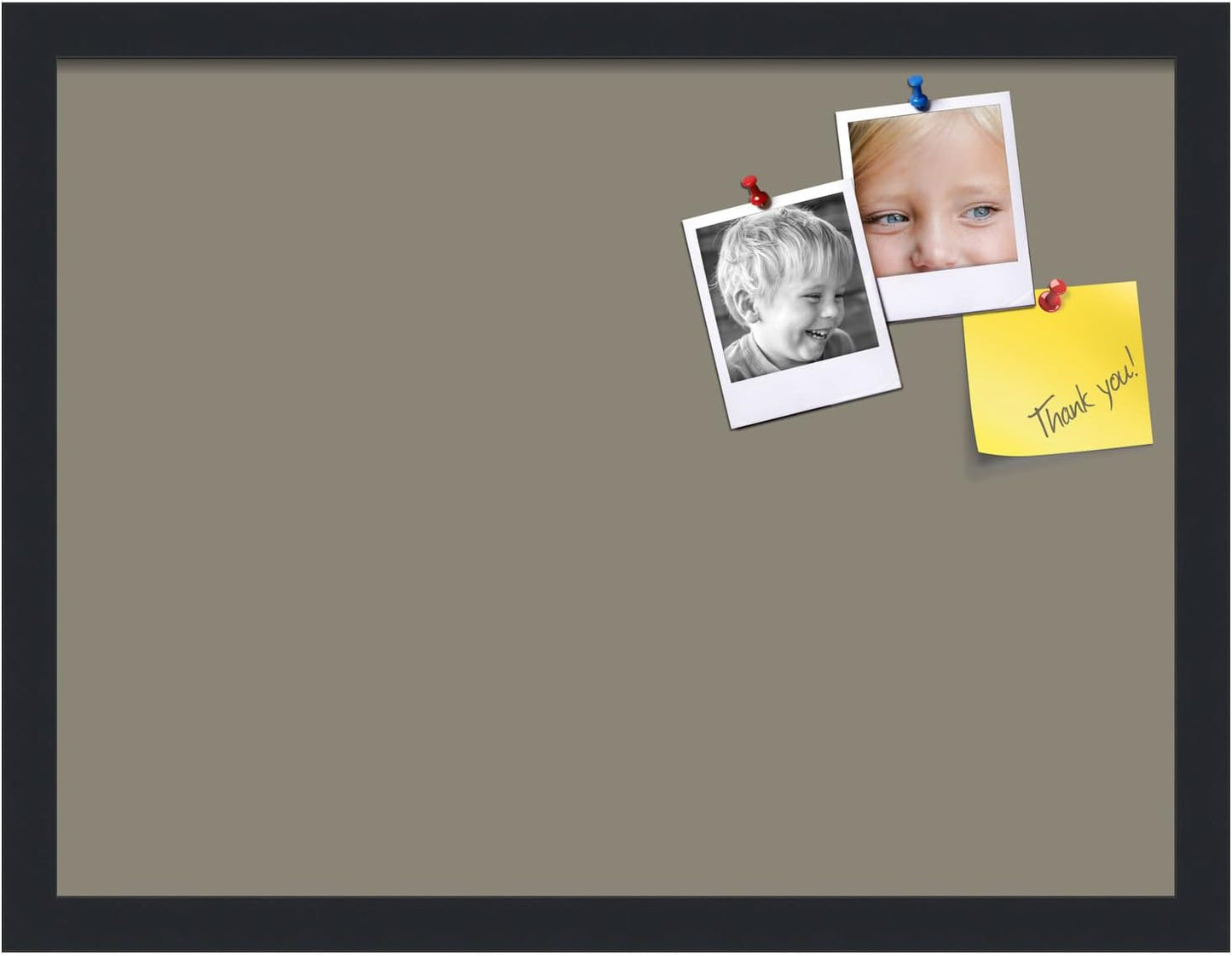 PinPix 20x15 Inch Cork Bulletin Board. This Decorative Framed Pin Board Comes with Pewter Design and a Satin Black Frame. Ideal for Home Office Decor or Message Board (PinPix-1812)