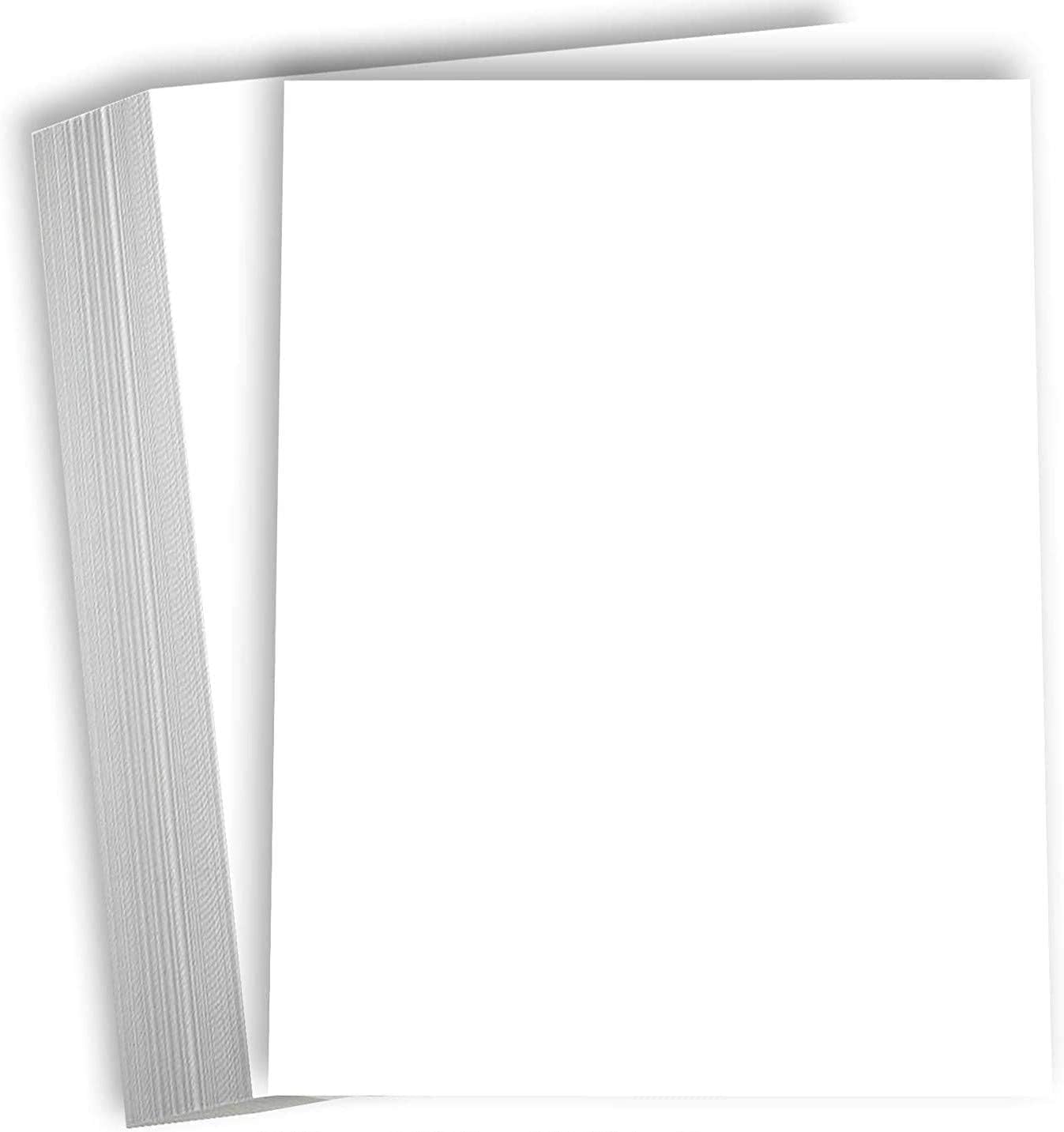Hamilco Bright White Cardstock Scrapbook Paper Vellum 67lb cover 8.5" x 11" Card Stock 50 Pack