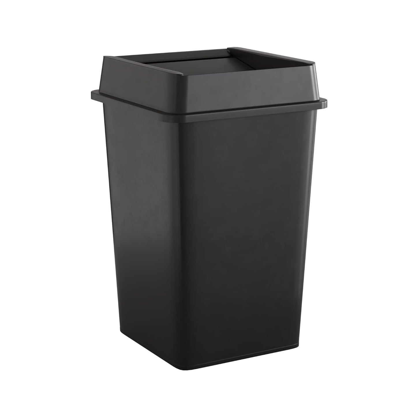 35 Gallon Black Square Commercial Trash Can with Lid