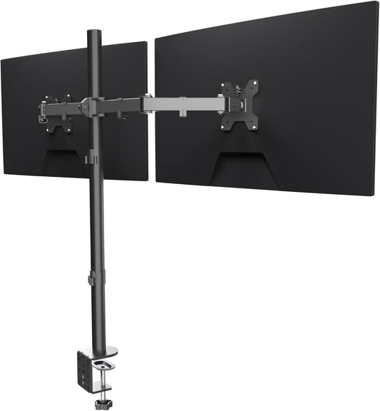 Suptek Dual Monitor Desk Mount, Adjustable Dual Monitor Arm for 2 Computer Screens up to 27 inch, Extra Tall 31.5" Pole Dual Monitor Stand for Desk, Holds up to 22 lbs(MD6842)