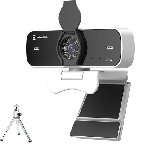 N newline 4K Webcam for PC, USB Conference Webcam, New Ugraded Auto Focus, 77° FOV, Detachable Tripod, Privacy Cover, Web Camera for Streaming