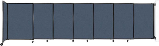 Wall-Mounted Sliding StraightWall Room Divider | Adjustable Widths | Locking Wheels | Room Separator | Up to 15'6" Wide x 4' Tall Ocean Fabric Panels