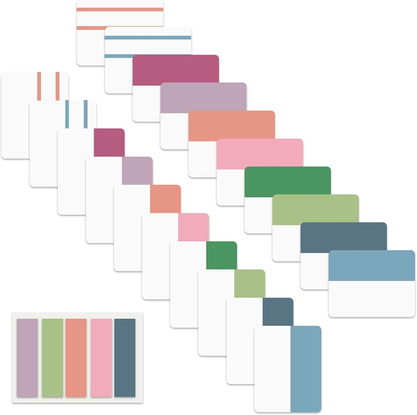 ELII 500 PCS Book Tabs 2 Inch Sticky Index Tabs, Colored Page Markers Repositionable Tags Reading Tabs Self Adhesive Tape Flags for Books, Binders, Notebook and File Folders