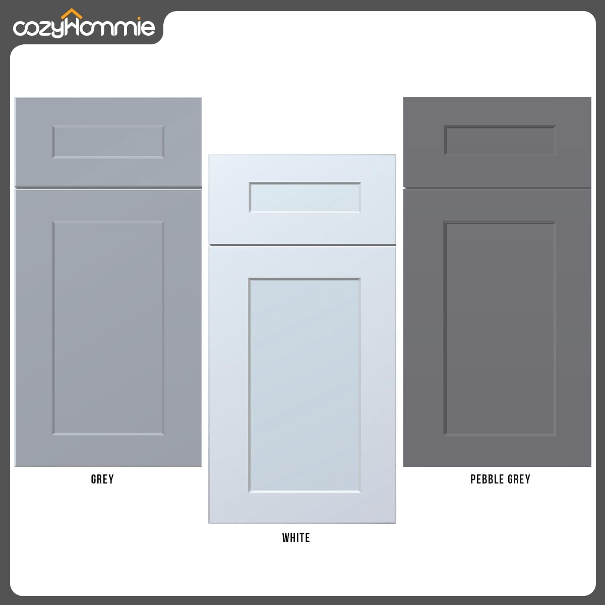 Shaker Style Pebble Grey Base Cabinet by Solid Wood for Kitchen, Bathroom, Bedroom or Office Featuring 3 Drawers, and Storage Separation(12" W x 24" D x 34-1/2" H)