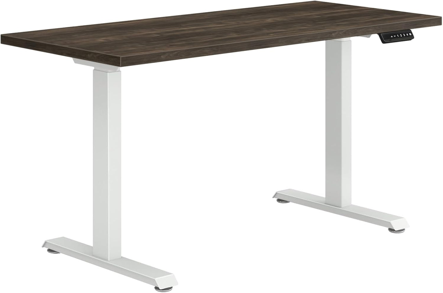 HON Coze Electric Standing Desk Adjustable Height, Coordinate Height Adjustable Desk, 54", Walnut Top, White Base
