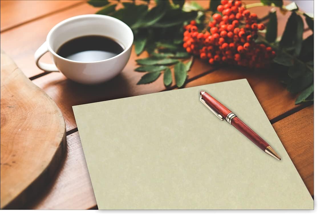 125 Natural Parchment 65lb Cover Paper Sheets 4" X 9" (4X9 Inches) #10 Envelope Insert Size - Printable Old Parchment Semblance