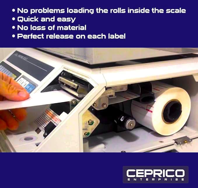 CEPRICO - Customizable CĀS Scale Labels - 96 Rolls of Thermal Printing Scale Labels – Compatible with CĀS LST-8040 | Safe Handling Instruction | Ideal for Supermarkets, Retailers and Grocery Stores