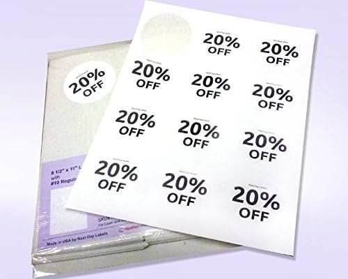 NextDayLabels - Laser/Ink Jet White Labels (2-1/2" Round - 12 Per Page | 300 Labels)