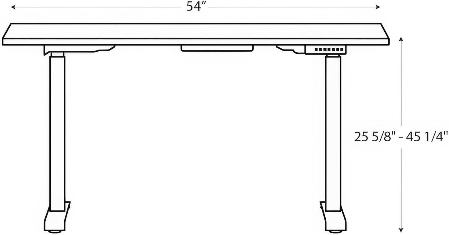 HON Coze Electric Standing Desk Adjustable Height, Coordinate Height Adjustable Desk, 54", White Top, Silver Base