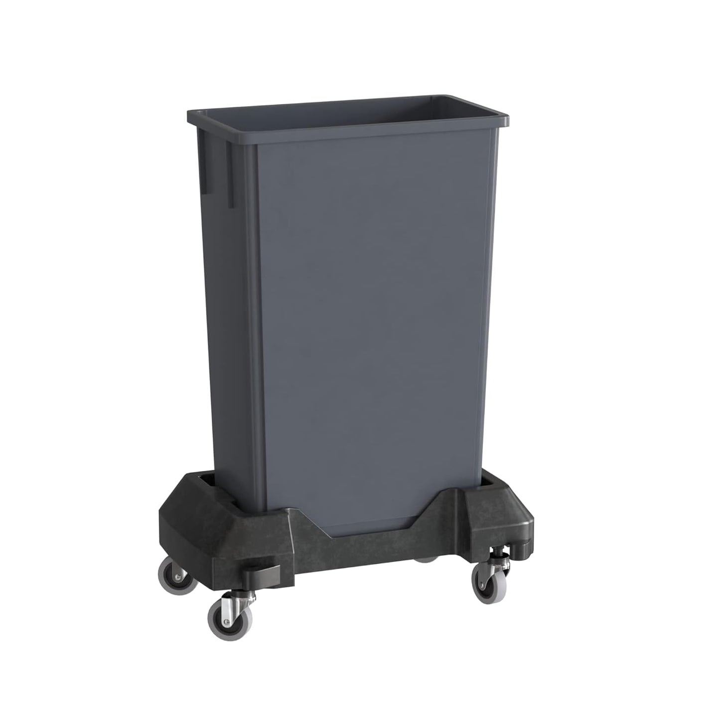 23 Gallon Gray Slim Jim Trash Can with Dolly