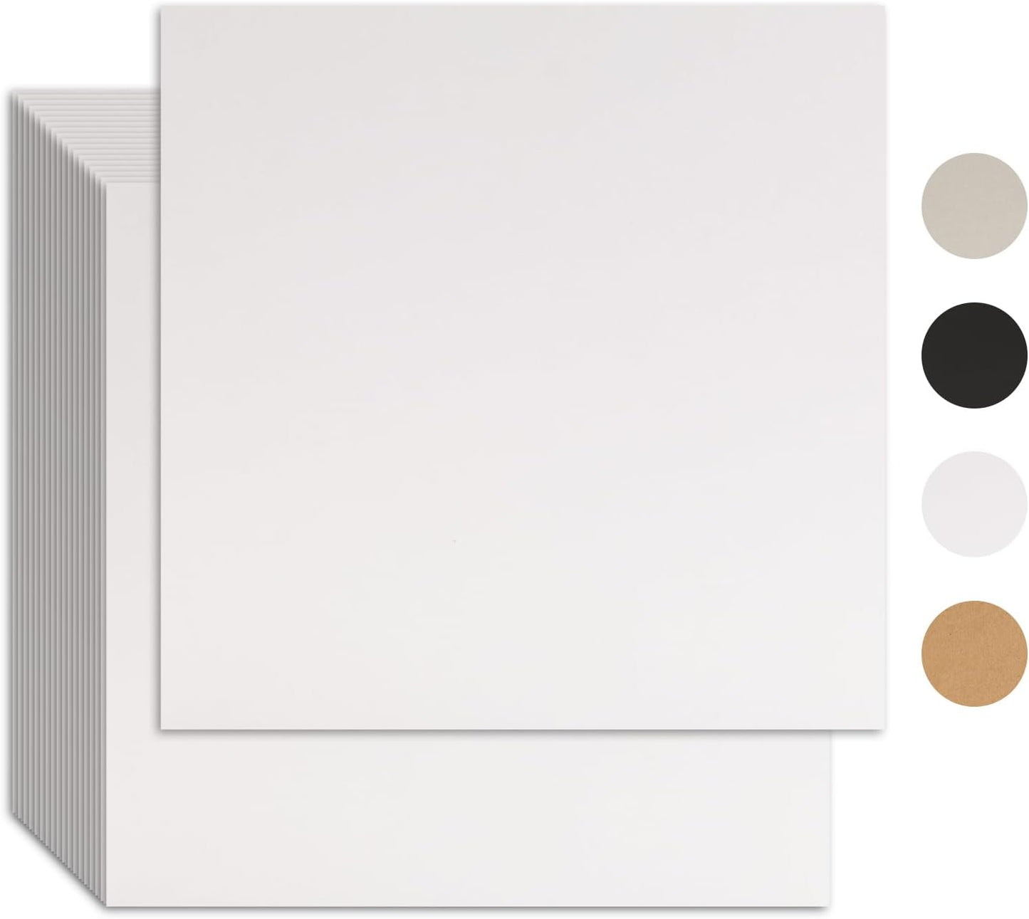 25 Pcs Book Board, Binder Board, Cover Board, Heavy Duty Chipboard for Book Binding, DIY Cardboard (White, 12 x 12 Inch 80PT)