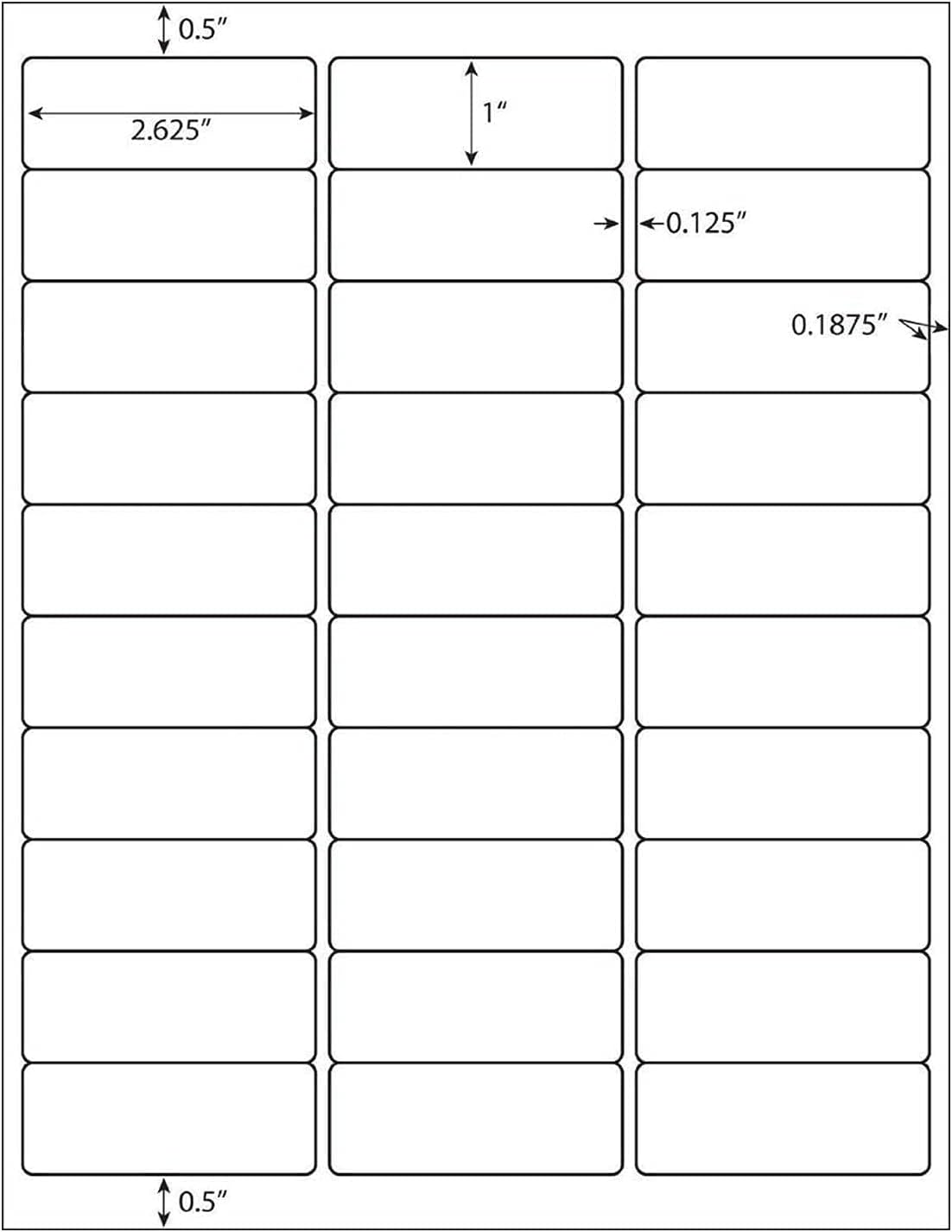 Coopaty 1" X 2-5/8" inch Shipping Labels, 30 Up FBA Barcode Address Mailing Labels White Blank for Laser Inkjet Printer (2000 Sheets, 60000 Labels)