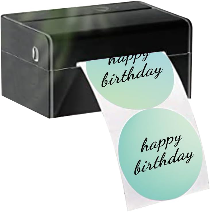 1.5 Inch Green Round Thermal Sticker Labels, Self-Adhesive Circle Direct Thermal Labels, Multi-Purpose Roll Sticker Labels for DIY Logo Design with Perforation Line（ 500 Labels，1 Roll）