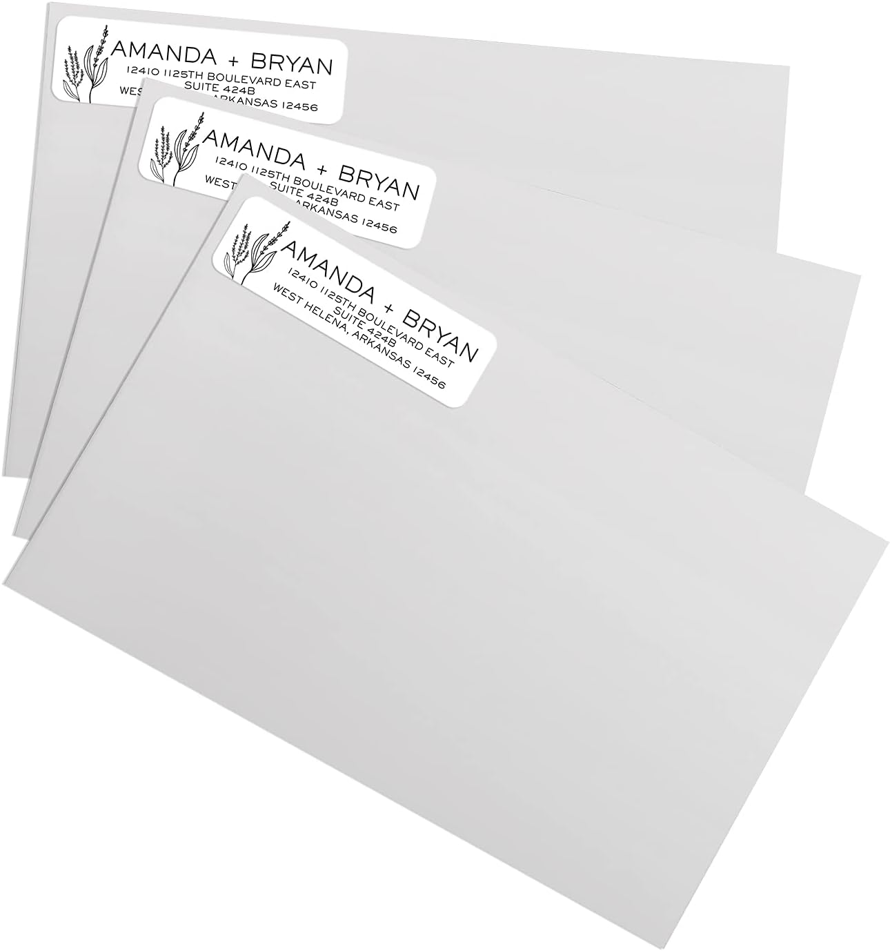 Simple Modern Flower Rolled Address Labels/Roll of 250 Floral Illustration Personalized Address Labels/Designer Return Address Stickers in Elegant Plastic Dispenser