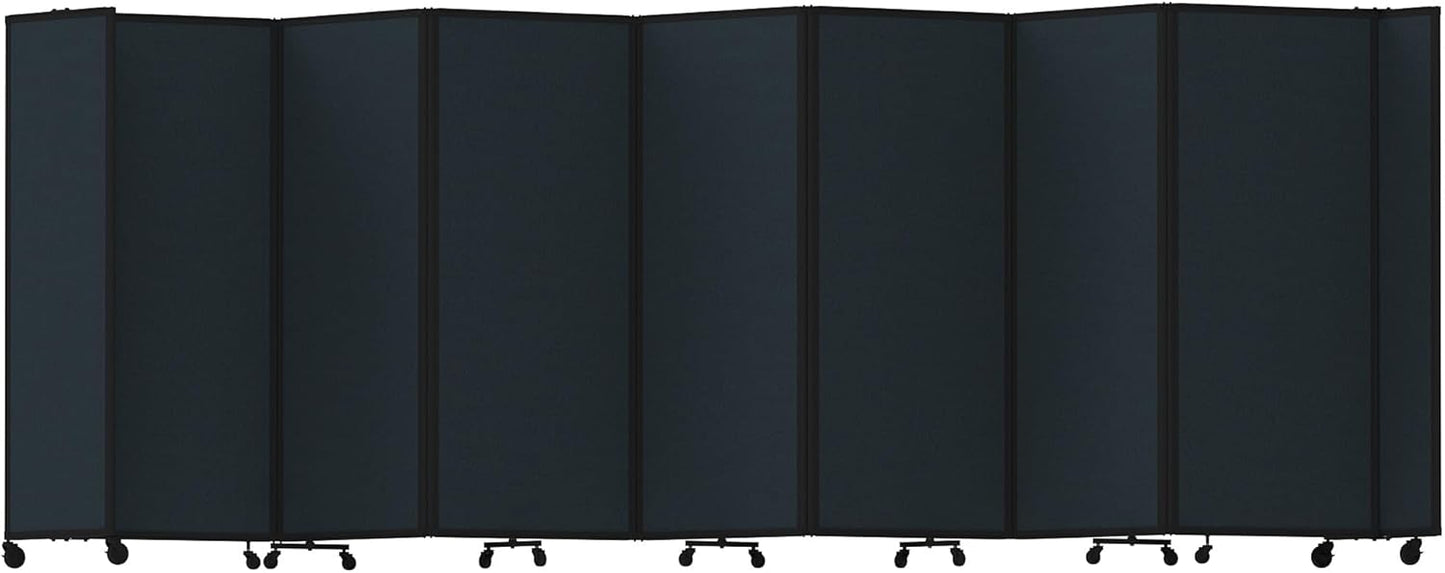 Versare Room Divider 360 Portable Wall Partition | Folding Panels | Large Freestanding Divider | Locking Wheels | Temporary Room Separator