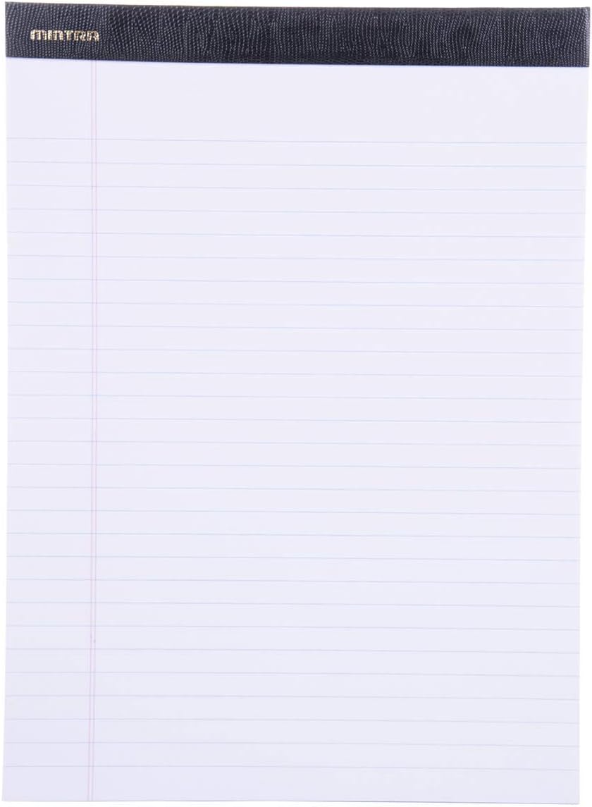 Mintra Office Legal Pads - ((PREMIUM WHITE 6pks, 8.5in x 11in, WIDE RULED))