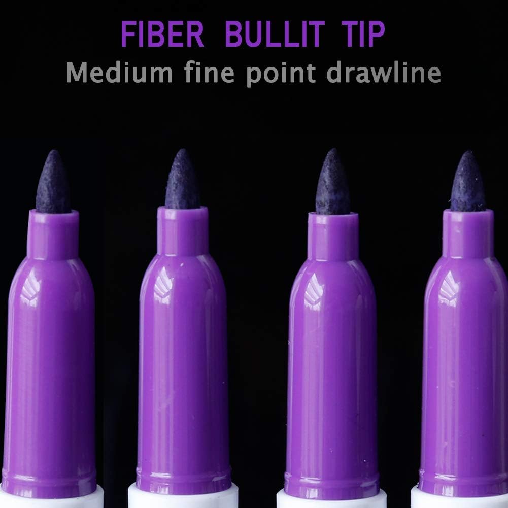 Volcanics Purple Dry Erase Markers Low Odor Fine Whiteboard Markers Thin Box of 12