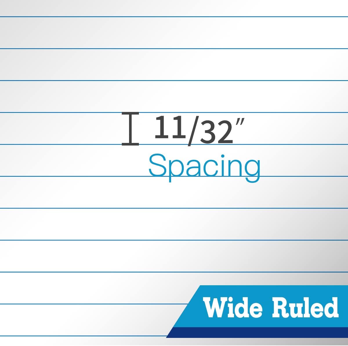 Legal Pad 8.5 x 11 Note Pad, Wide Ruled Writing Pad, White Paper, 6-Pack, 50 Sheets Per Pad, Micro-Perforated Notepad, Office Supplies (KSU-8331) - Made in the USA